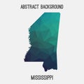 Mississippi map in geometric polygonal,mosaic style. Royalty Free Stock Photo