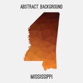 Mississippi map in geometric polygonal,mosaic style. Royalty Free Stock Photo