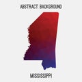 Mississippi map in geometric polygonal,mosaic style. Royalty Free Stock Photo