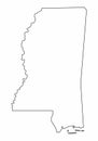 Mississippi map outline Royalty Free Stock Photo