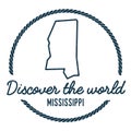 Mississippi Map Outline. Vintage Discover the. Royalty Free Stock Photo