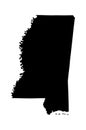 Mississippi map silhouette.