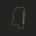 Mississippi map in thin line style. Mississippi infographic map icon. Mississippi state. Vector illustration linear