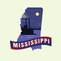 Mississippi map. Vector illustration decorative design Royalty Free Stock Photo