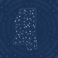 Mississippi network, constellation style us state. Royalty Free Stock Photo