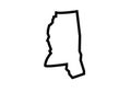 Mississippi outline map state shape