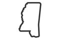 Mississippi outline symbol. US state map. Vector illustration