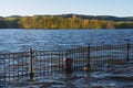 Mississippi River Autumn Horizon and Floodwater Royalty Free Stock Photo