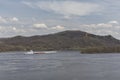 Mississippi River Barge In Spring Royalty Free Stock Photo