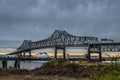 Mississippi River Bridge at Baton Rouge and Port of Baton Rouge Royalty Free Stock Photo