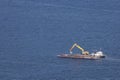 Mississippi River Dredging Barge At Work Royalty Free Stock Photo