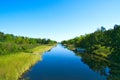 Beautiful Mississippi River flows north toward Bemidji Minnesota