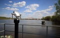 Mississippi River overlook with binoculars