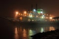 Mississippi River Paddleboat in the Fog Royalty Free Stock Photo