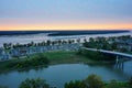 Mississippi river and sun set Royalty Free Stock Photo