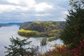 Mississippi River and Woodlands During Autumn in Iowa