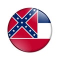 Mississippi state flag badge button Royalty Free Stock Photo