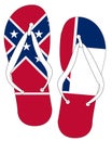 Mississippi State Flag Flip Flop Shoes Royalty Free Stock Photo