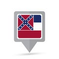 Mississippi state flag map icon Royalty Free Stock Photo