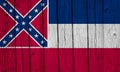 Mississippi State Flag Over Wood Planks Royalty Free Stock Photo