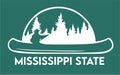 mississippi state with green background Royalty Free Stock Photo