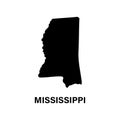 Mississippi state map silhouette icon.