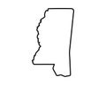 US state map. Mississippi outline symbol. Vector illustration