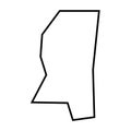 Mississippi black outline map. State of USA Royalty Free Stock Photo