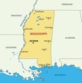 Mississippi - vector map