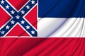 Mississippi waving flag illustration. Royalty Free Stock Photo