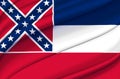Mississippi waving flag illustration. Royalty Free Stock Photo