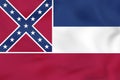 Mississippi waving flag. Mississippi state flag background texture Royalty Free Stock Photo