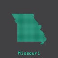 Missouri abstract dots state map. Dotted style. Royalty Free Stock Photo