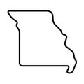 Missouri black outline map. State of USA Royalty Free Stock Photo