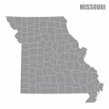 Missouri County Map Royalty Free Stock Photo