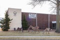 Sunny view of the All Souls Unitarian Universalist Church with Black Lives Matter text