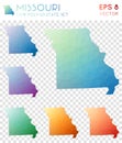 Missouri geometric polygonal maps, mosaic style.