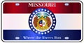 Missouri License Flag Plate Royalty Free Stock Photo