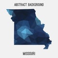 Missouri map in geometric polygonal,mosaic style. Royalty Free Stock Photo