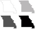 Missouri map - state in the Midwestern United States Royalty Free Stock Photo