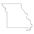 Missouri MO State Border USA Map Outline Royalty Free Stock Photo