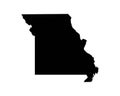 Missouri US Map. MO USA State Map. Black and White Missourian State Border Boundary Line Outline Geography Territory Shape Vector Royalty Free Stock Photo