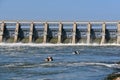 Missouri River dam at Gavins Point