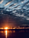 Missouri river at sunset. After all the rain Royalty Free Stock Photo