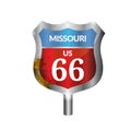 Missouri route signboard. Vector illustration decorative design