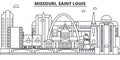 Missouri, Saint Louis architecture line skyline illustration. Linear vector cityscape with famous landmarks, city sights