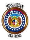 Missouri Proud Flag Button Royalty Free Stock Photo