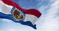 Missouri state flag waving on a clear day Royalty Free Stock Photo