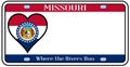 Missouri License Plate Royalty Free Stock Photo