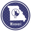 missouri state map with mule. Vector illustration decorative design